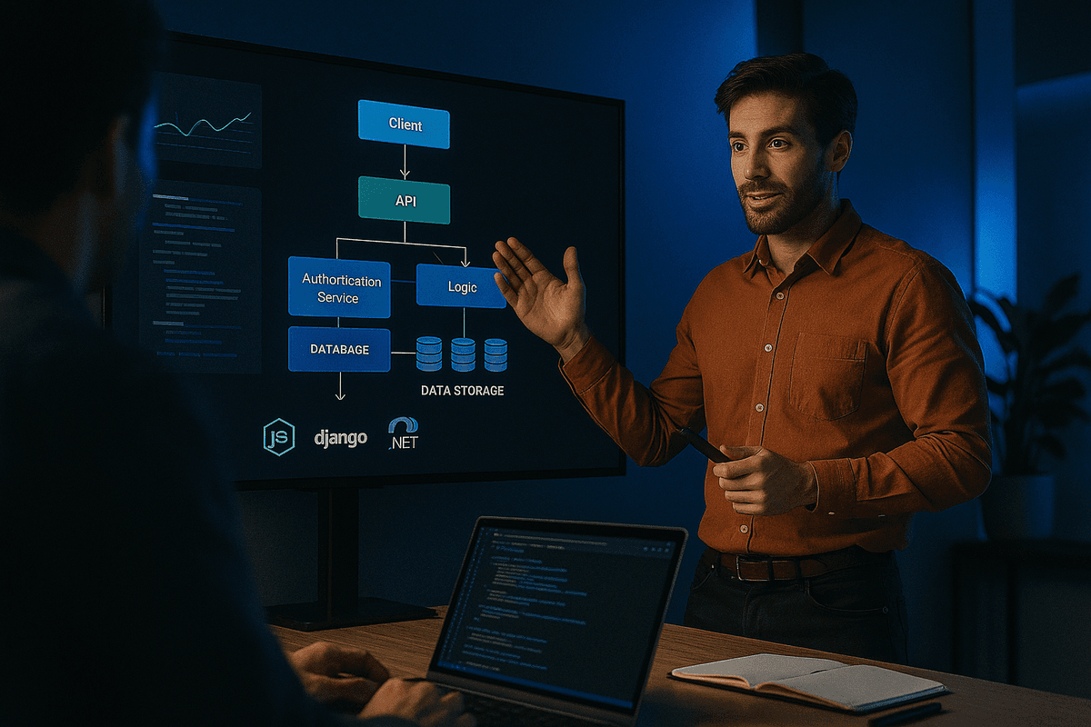 Backend system design graphic