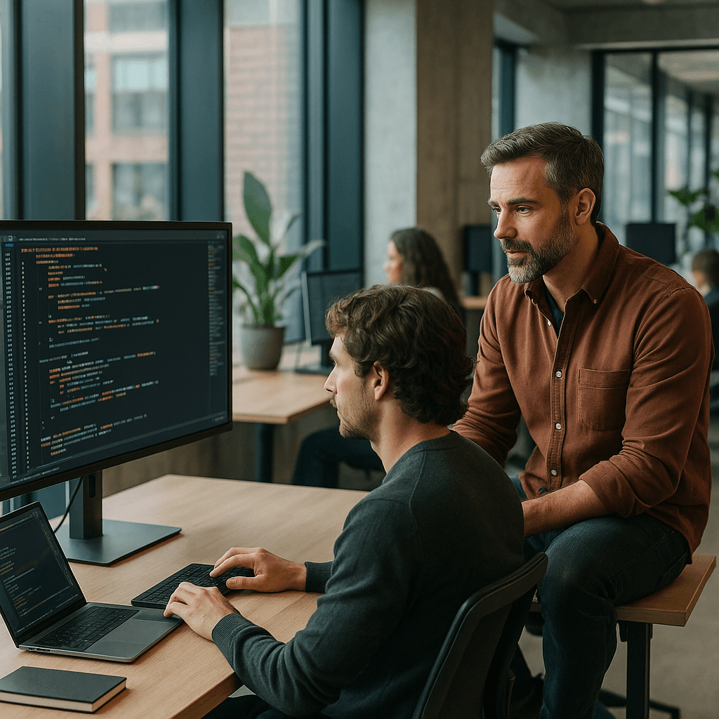 Mentorship and code review graphic