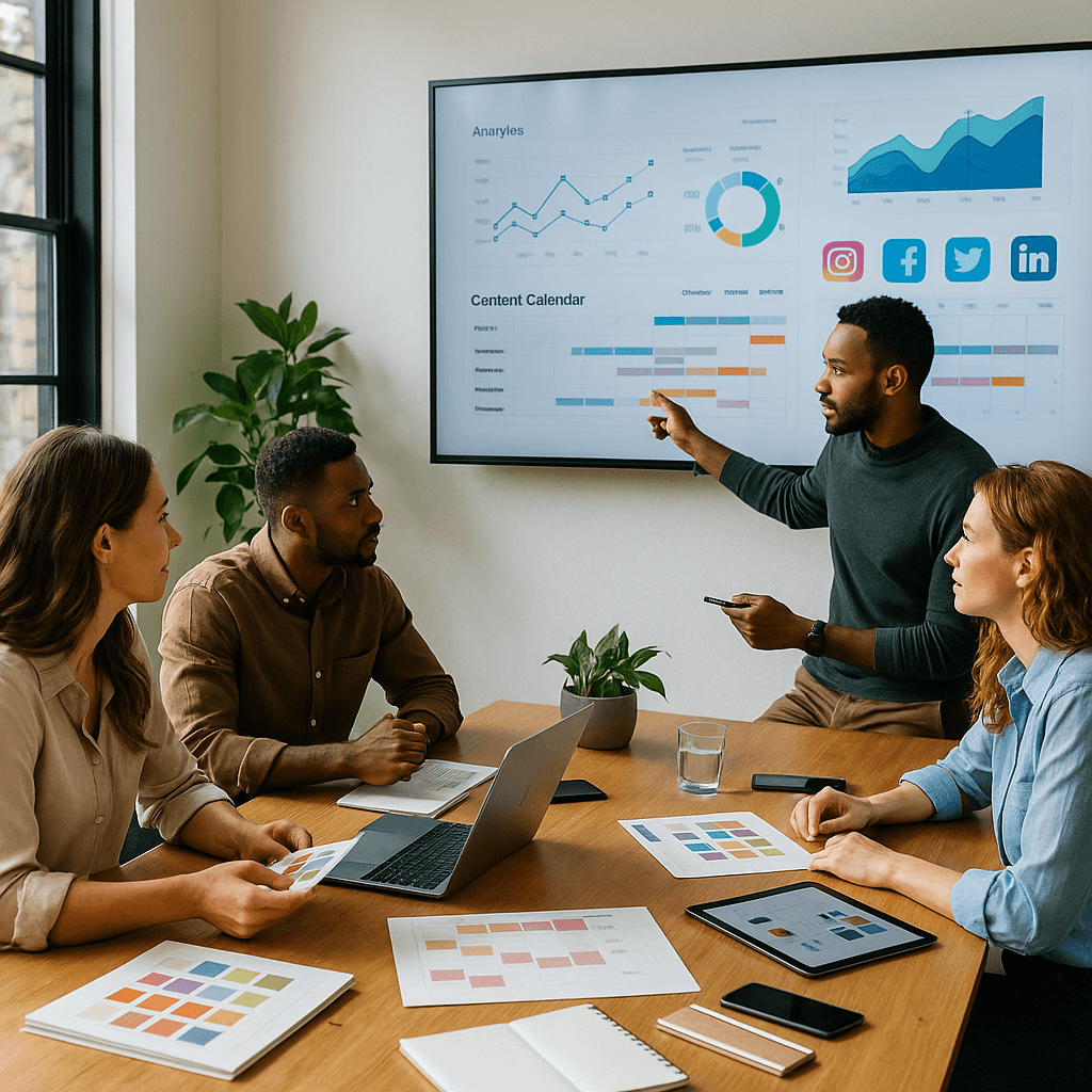 Social media calendar and analytics